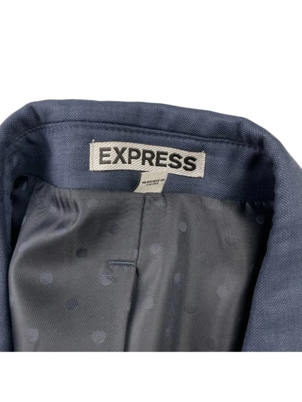 Express Men’s Photographer Fitted 2-Button Wool Blend Blazer Blue • 40R